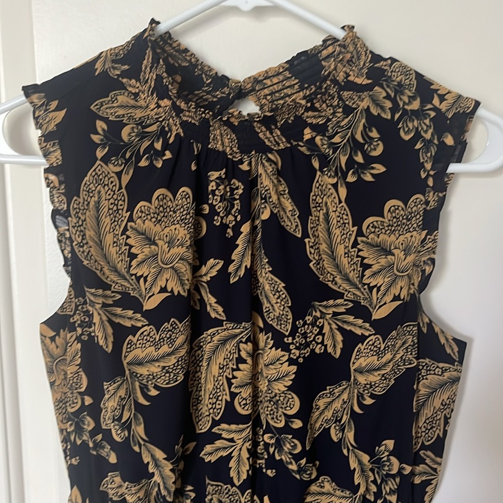 J. Crew Factory Sleeveless Smocked Neck Midi Dress size 2 - Picture 2 of 9